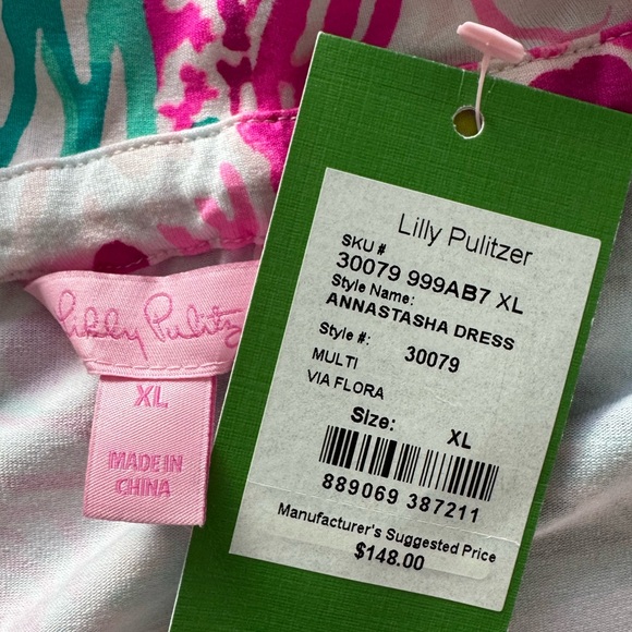 LILLY PULITZER ANNASTASHA VIA FLORAL DRESS SZ XL NWT - Picture 7 of 10
